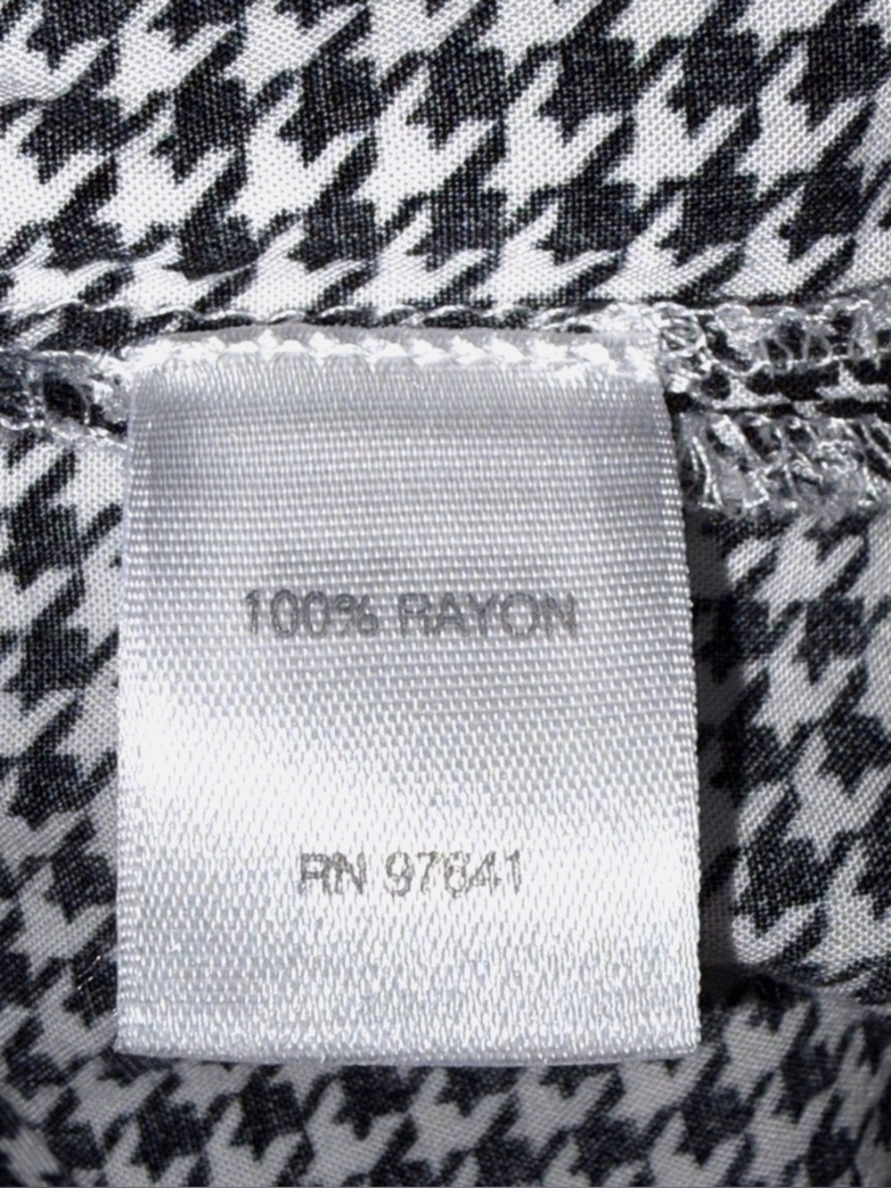 J Jill Large Black White Houndstooth Tunic Blouse Hidden Button Front - Picture 11 of 12